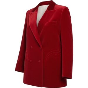 Blaze Milano Campari Red Velvet Jealousy Everyday Blazer 1 Sz 6 Double Breasted